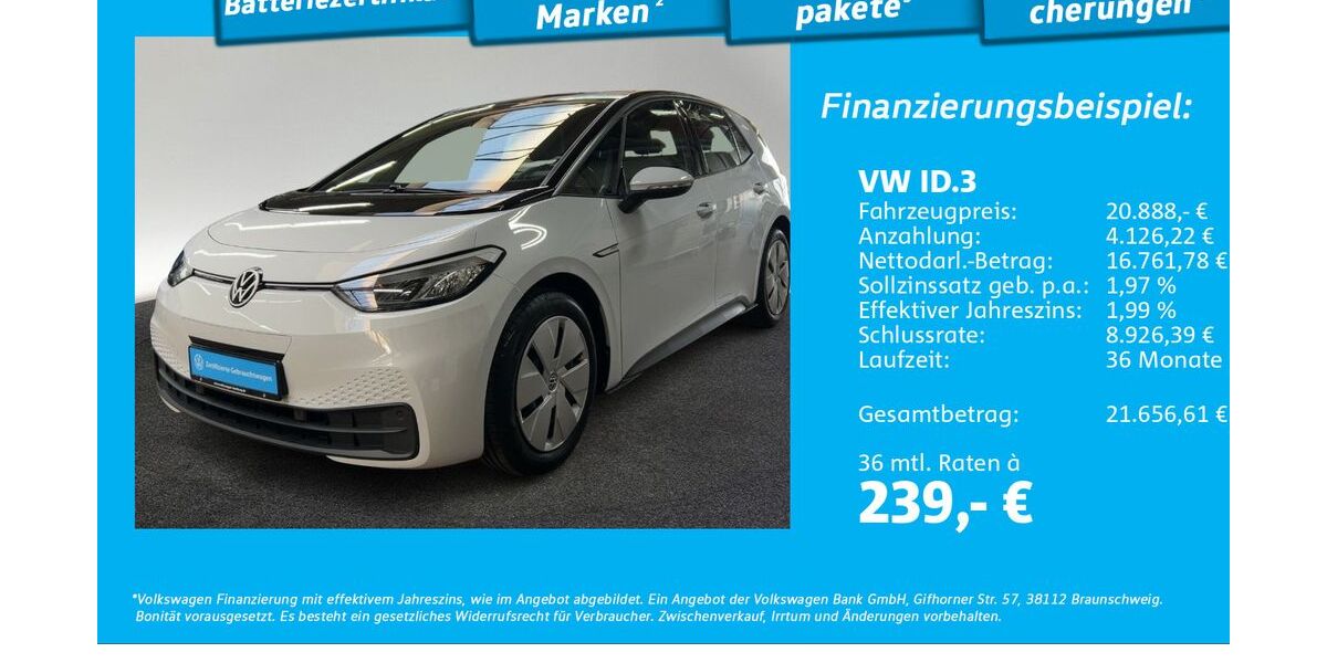 VW ID.3 48.362 km 20.888 &euro; Hamburg 22761
