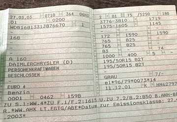 Mercedes-Benz A 160 210.133 km 1.500 &euro; Wedel 22880