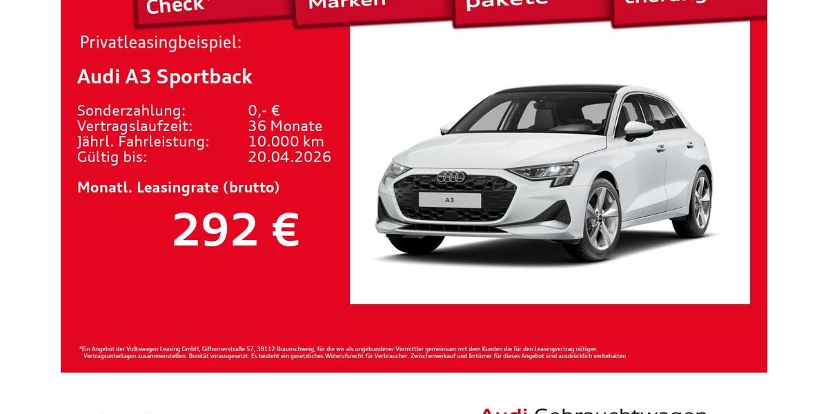 Audi A3 9.020 km 32.960 &euro; Hamburg 20537