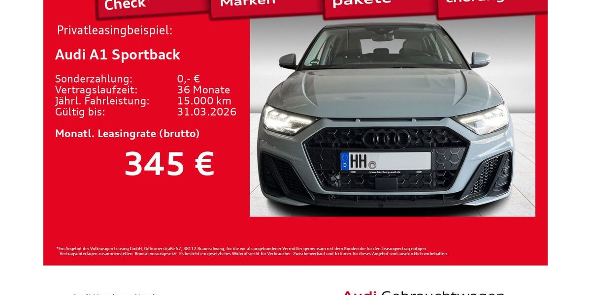 Audi A1 1.049 km 28.880 &euro; Hamburg 22419